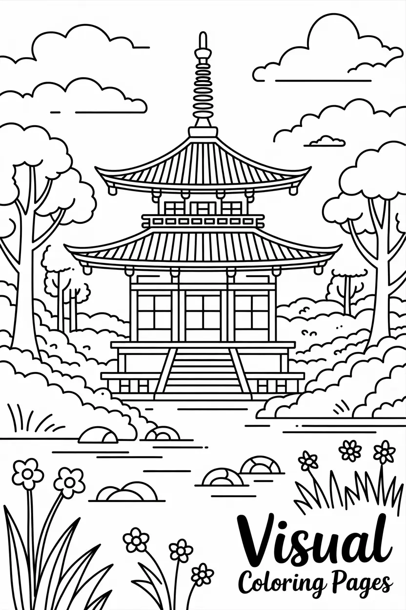 architecture coloring pages
