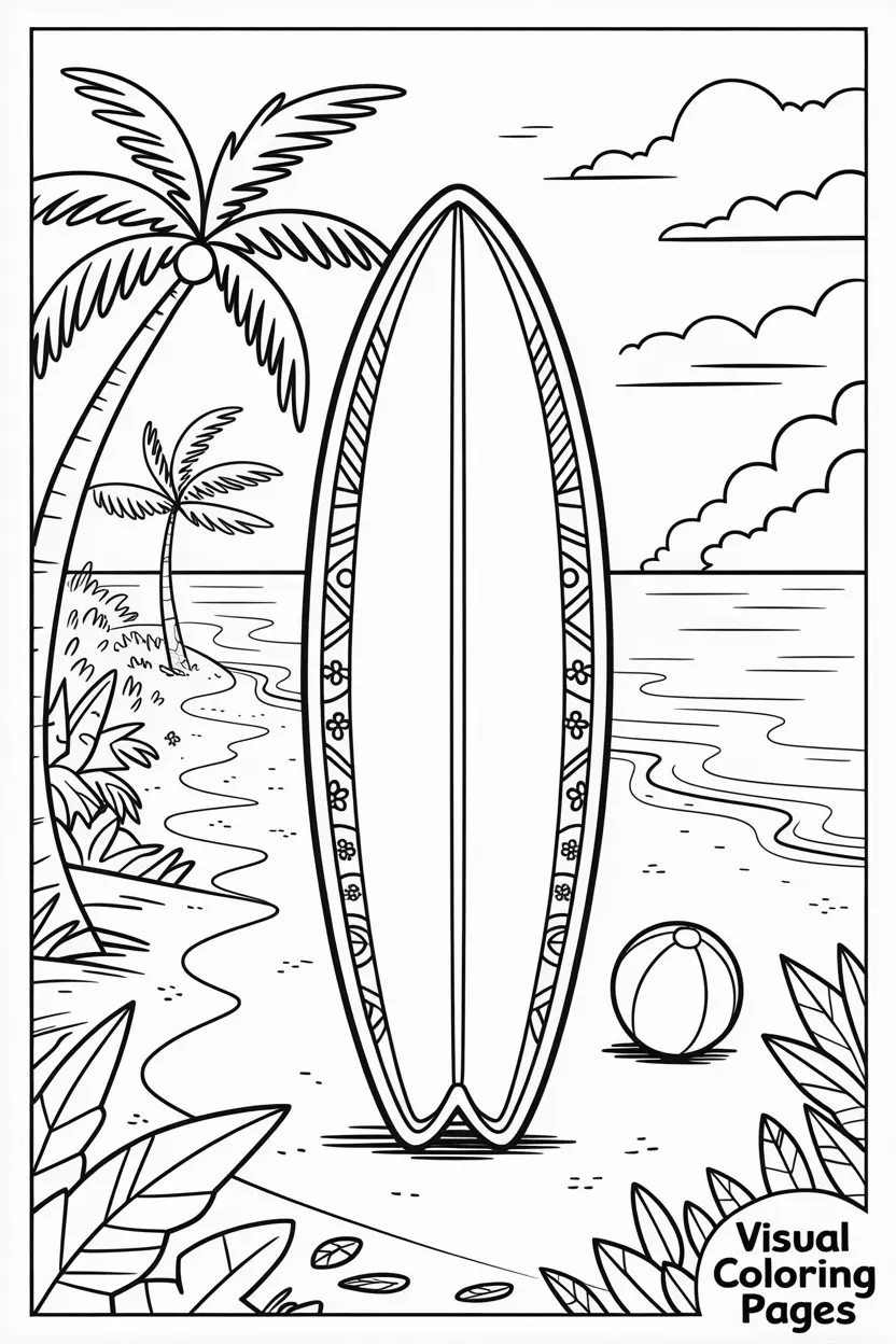beach coloring pages