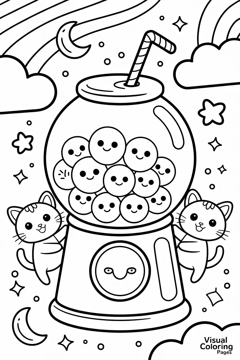 boba coloring pages kawaii boba