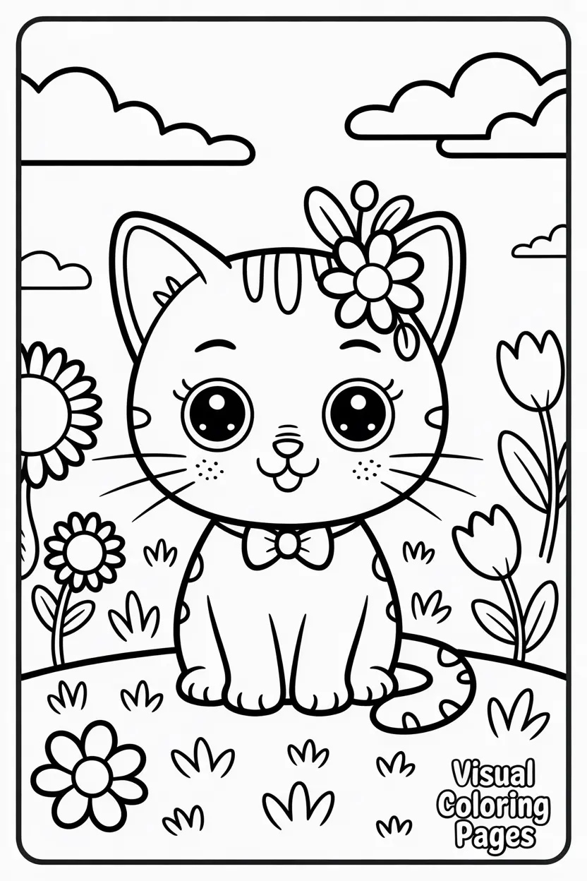 cat coloring pages pretty cat