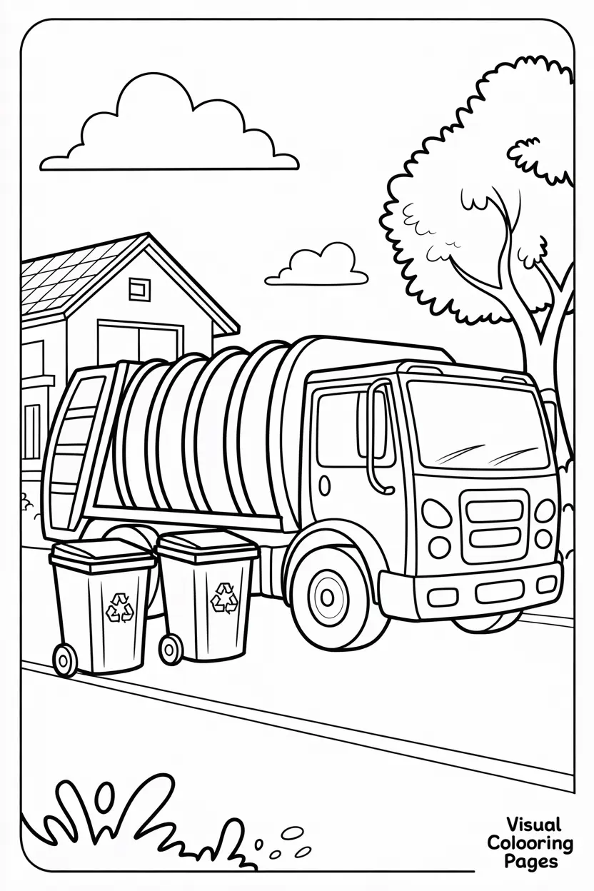 garbage truck coloring pages nei