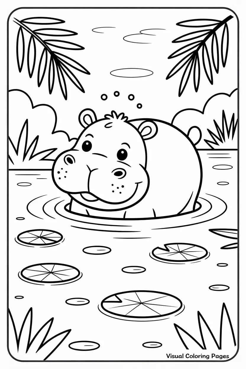 hippo coloring pages