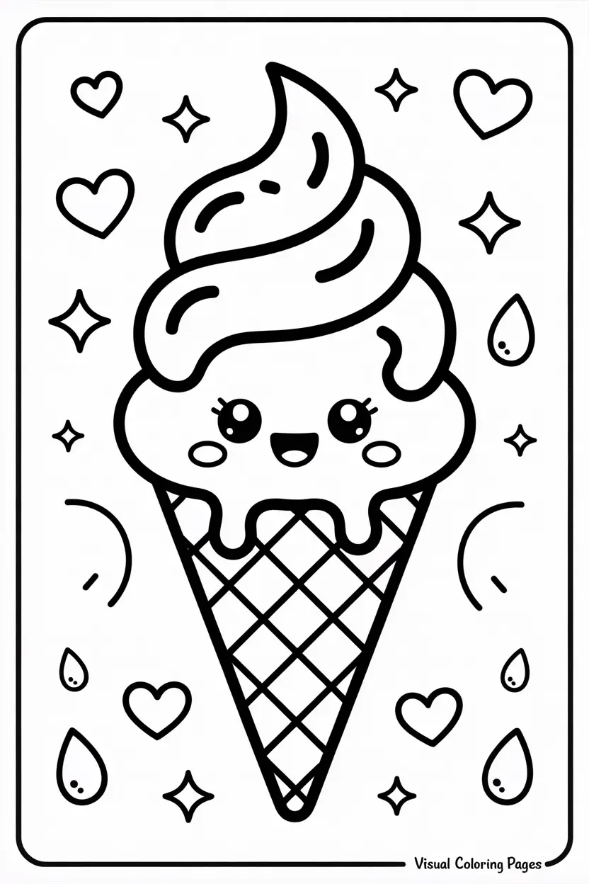 ice cream coloring pages metling