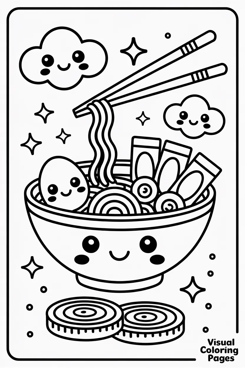 kawaii food coloring pages