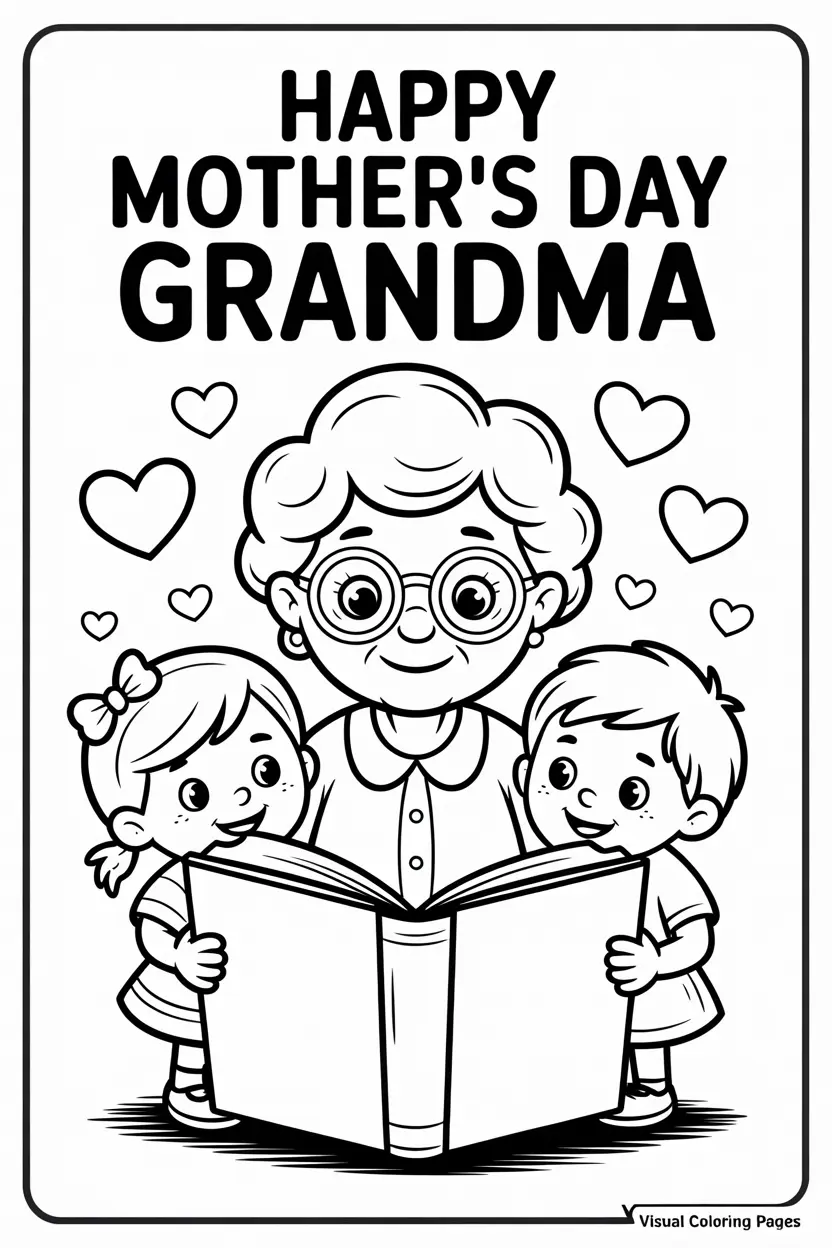 mothers day grandma coloring pages
