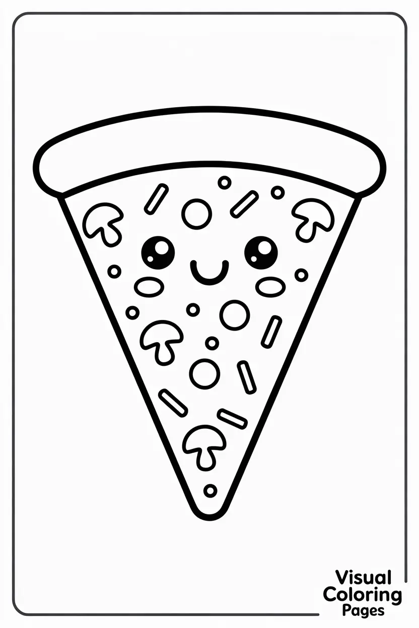 pizza coloring pages kawaii pizza