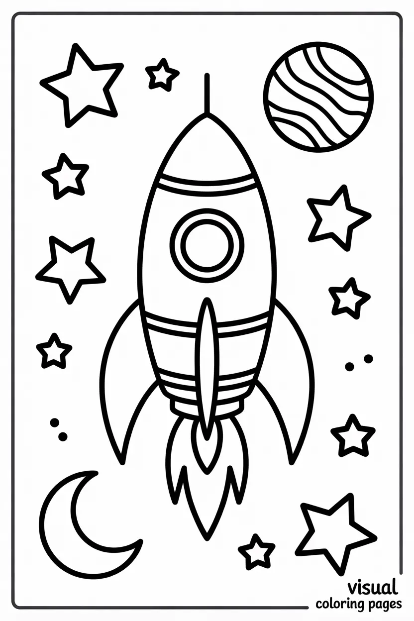 rocket coloring pages