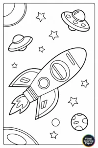 rocket coloring pages