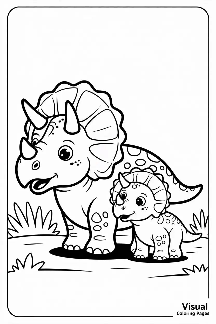 triceratops coloring pages cute
