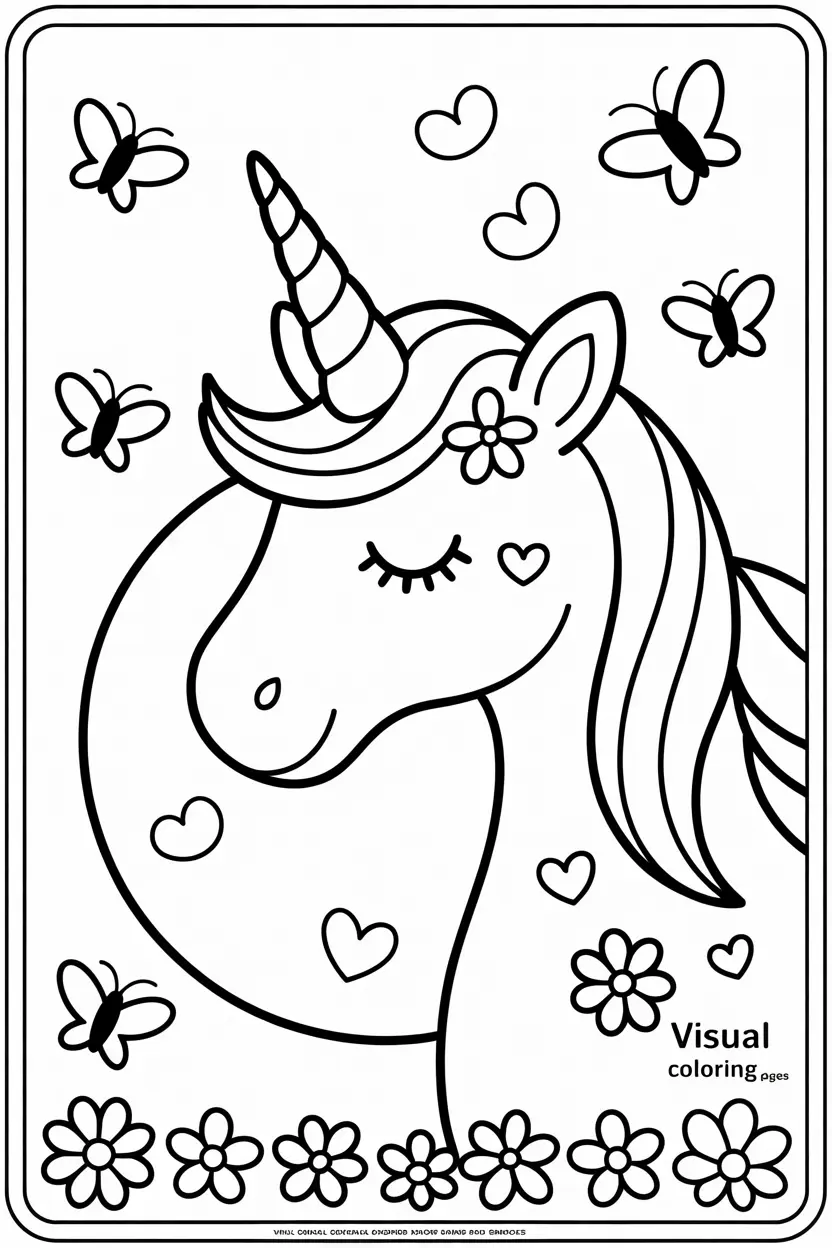 unicorn coloring pages with flow