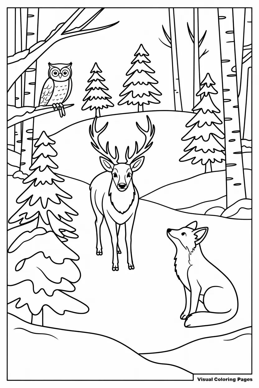 woodland animals coloring pages