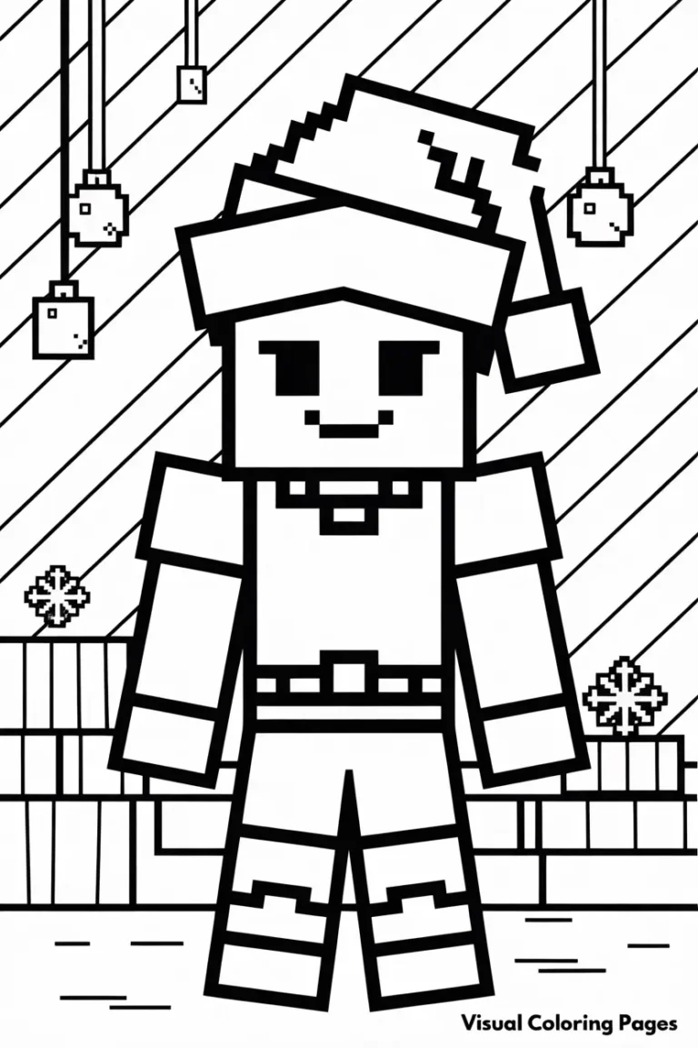 Bad Minecraft Christmas Santa Coloring