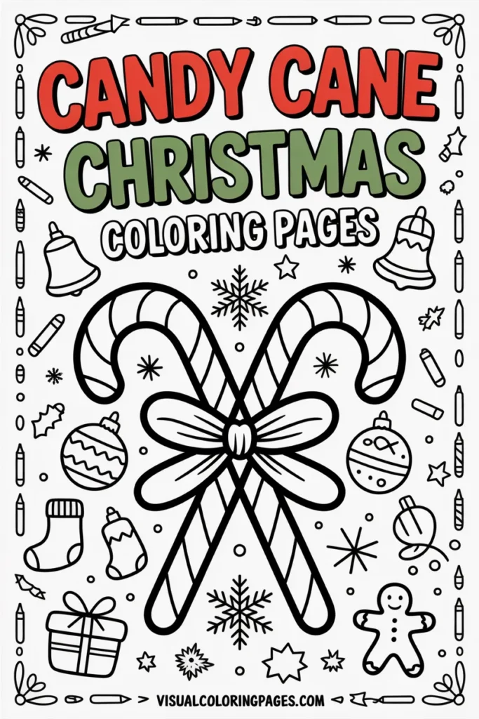 Candy Cane Christmas Coloring Pages