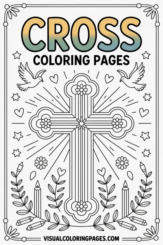 Cross coloring pages