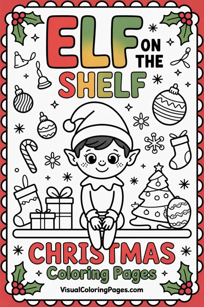 Elf on the Shelf Christmas Coloring