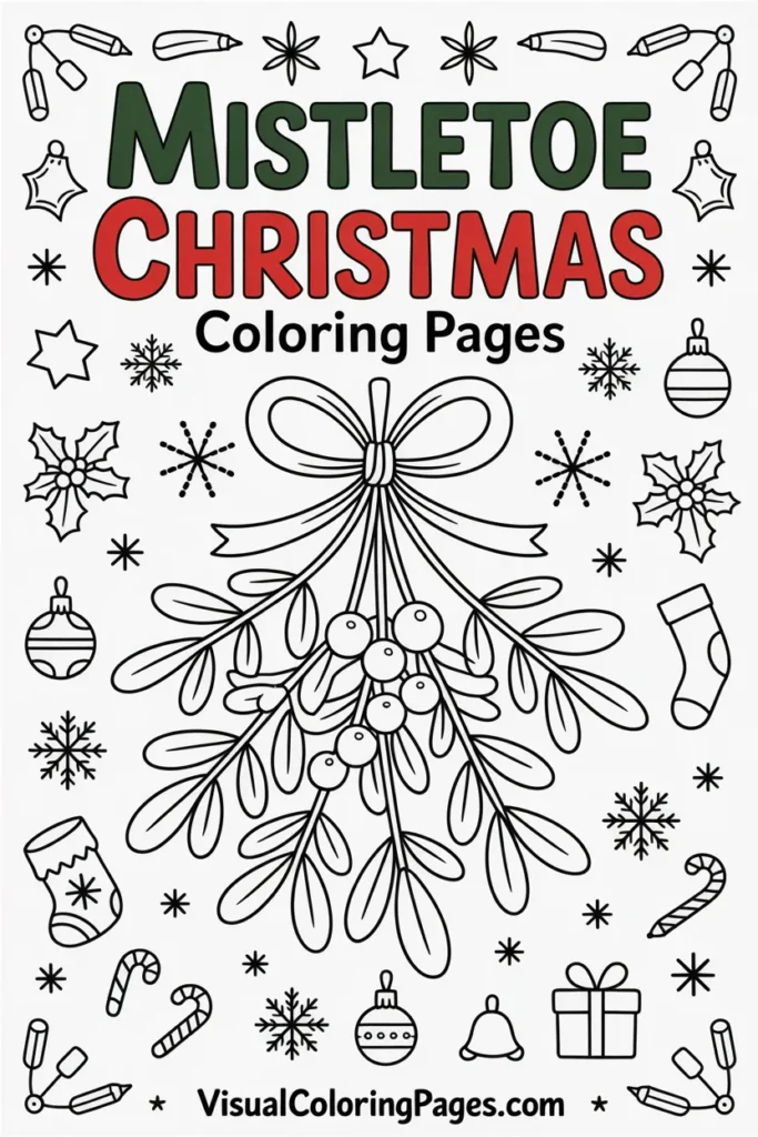 Mistletoe Christmas Coloring Pages