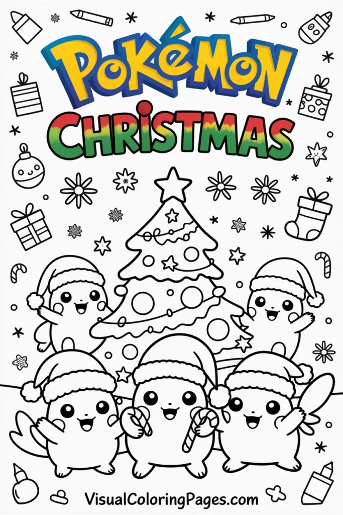 Pokemon Christmas coloring pages