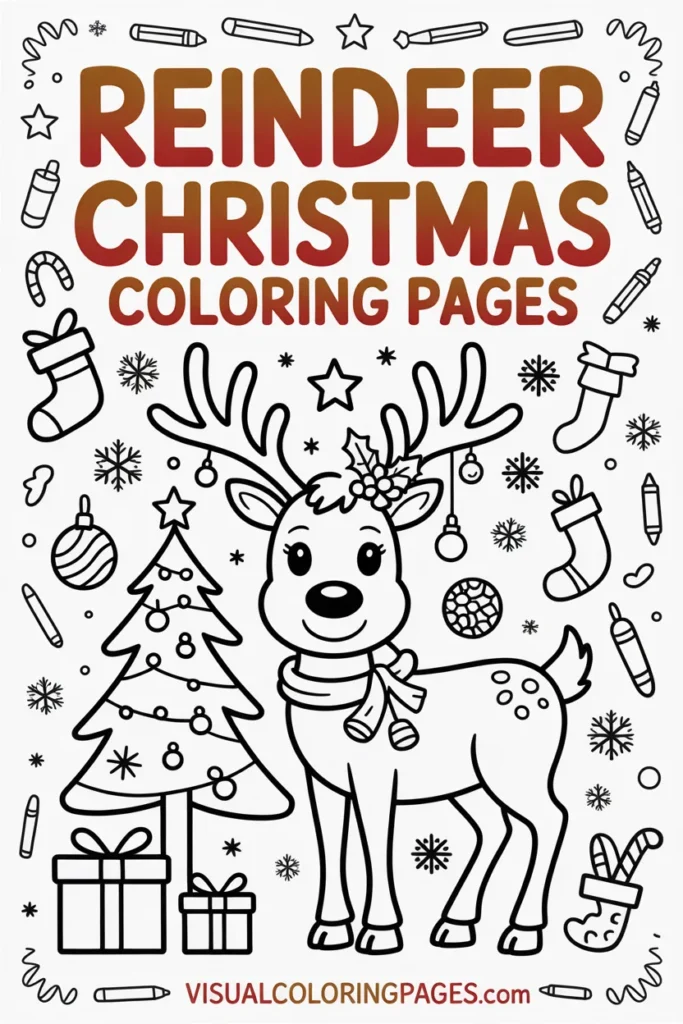Reindeer Christmas Coloring Pages
