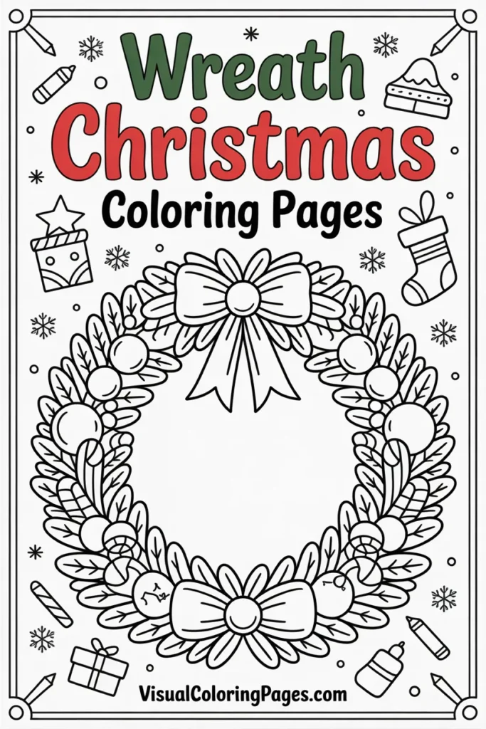 Wreath Christmas Coloring Pages