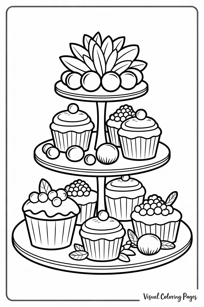 aesthetic coloring pages dessert platter