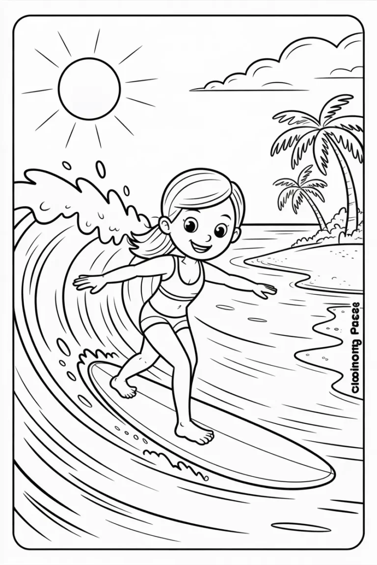 Beach coloring pages
