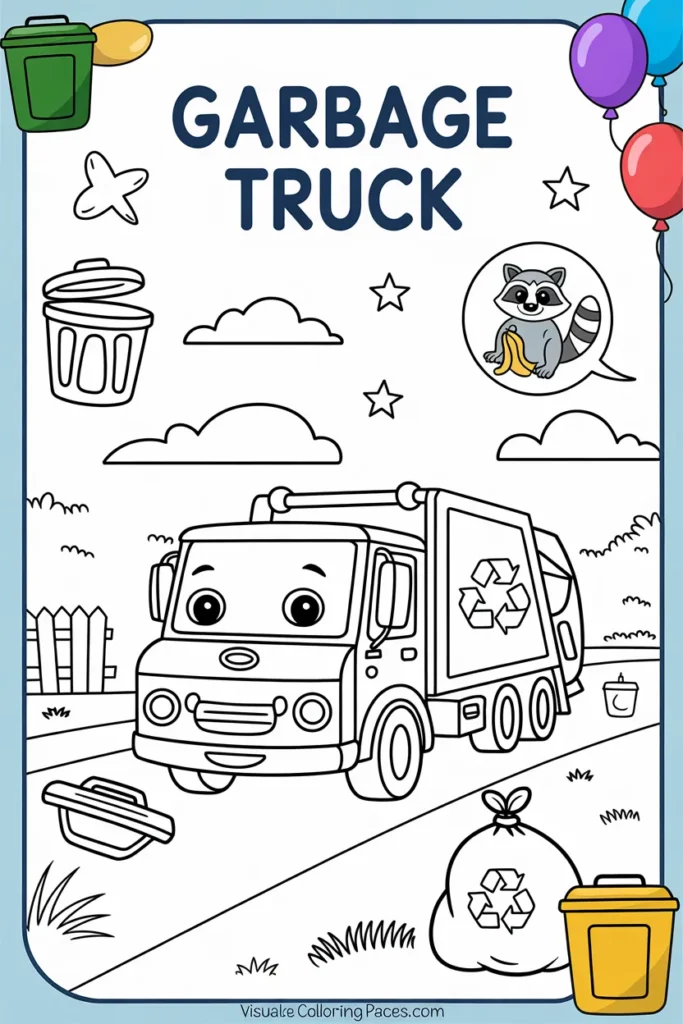 garbage truck coloring pages