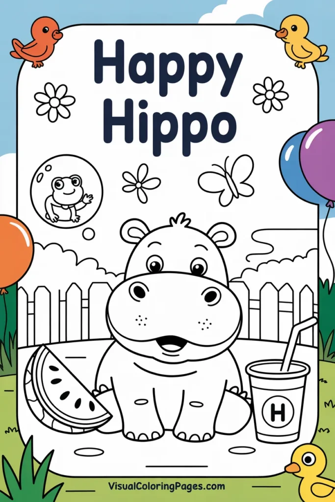 hippo coloring pages