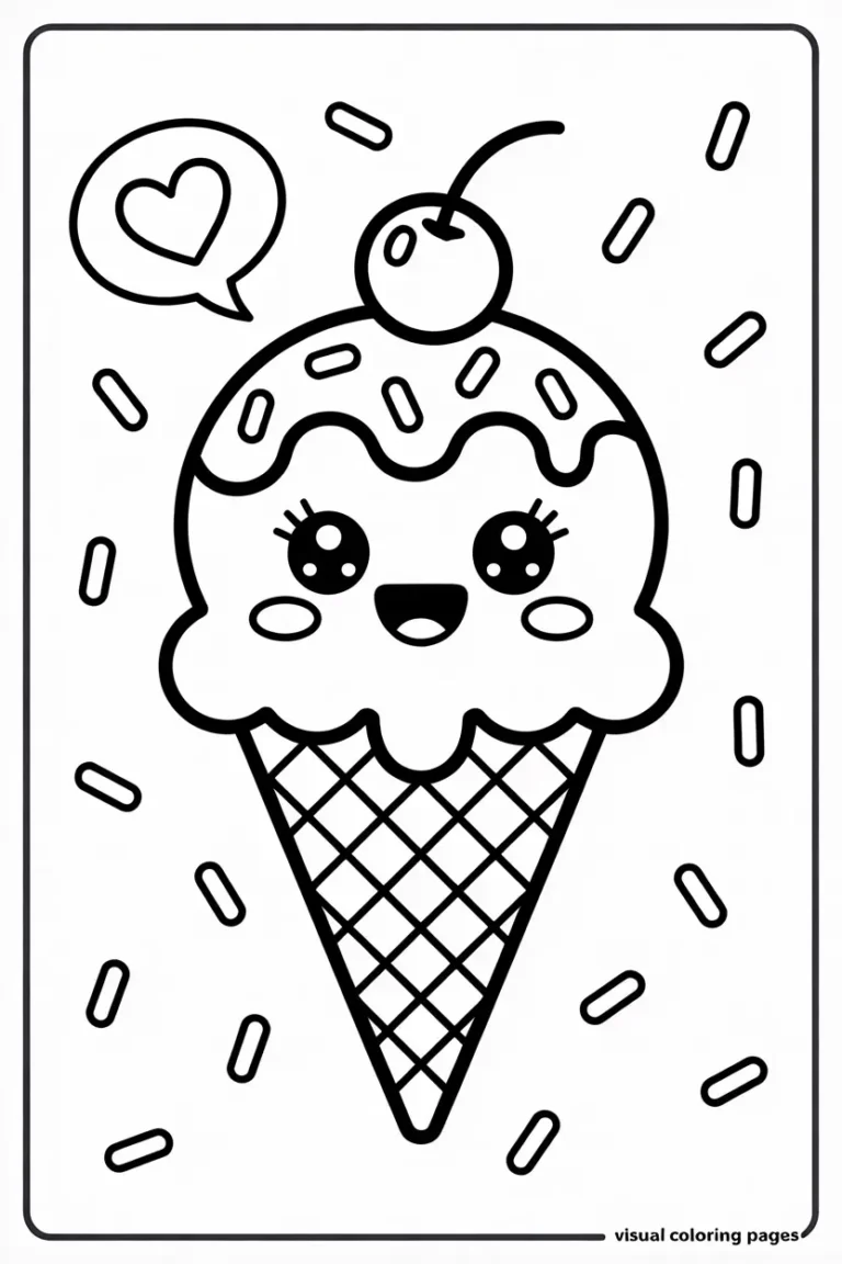 ice cream coloring pages kawaii ice cream with cookie sticks