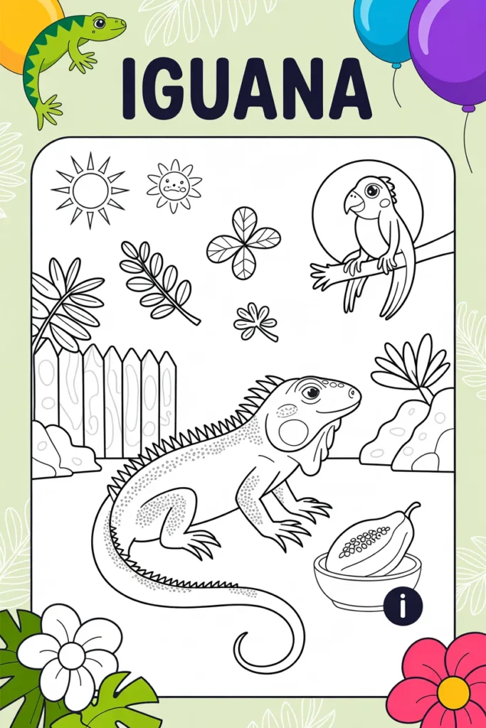 iguana coloring pages