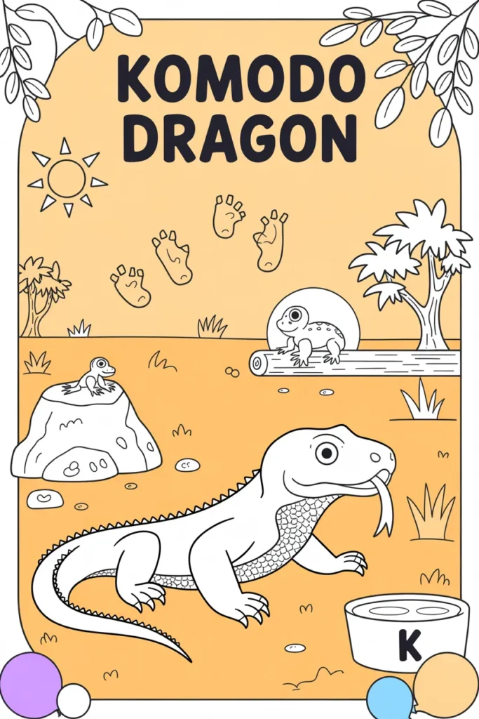 komodo dragon coloring pages