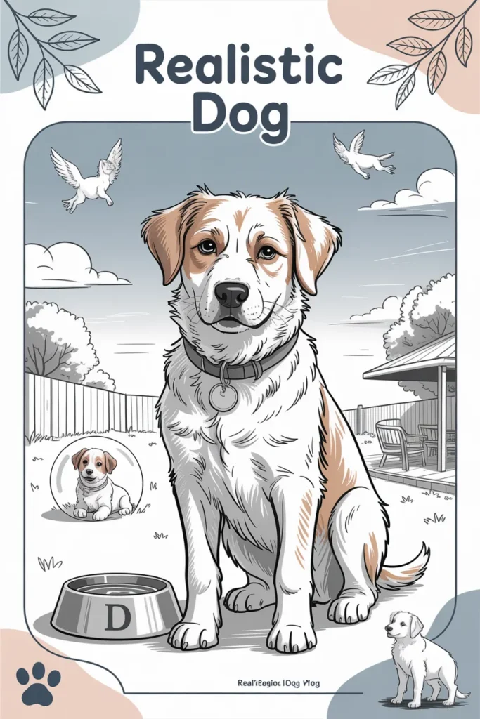 realistic dog coloring pages