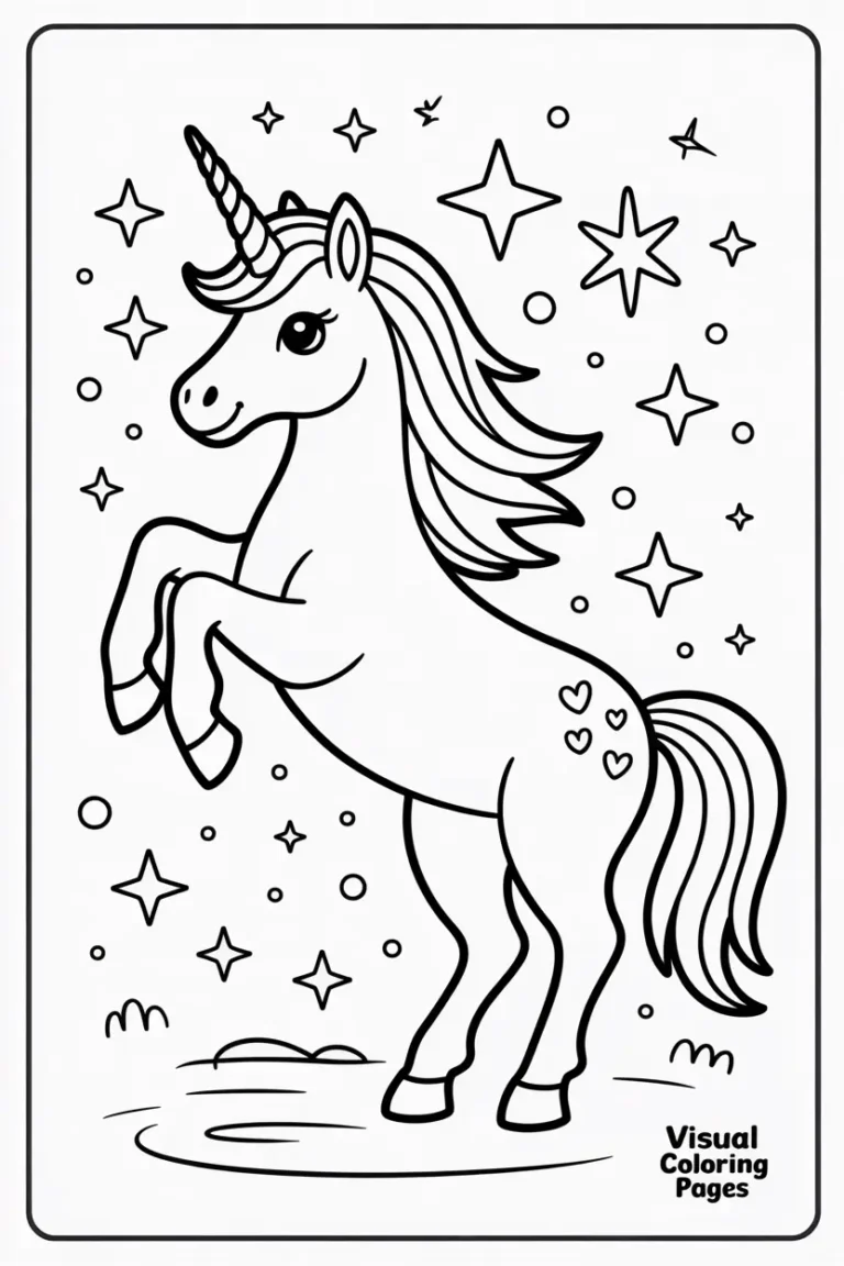 unicorn coloring pages magical pose