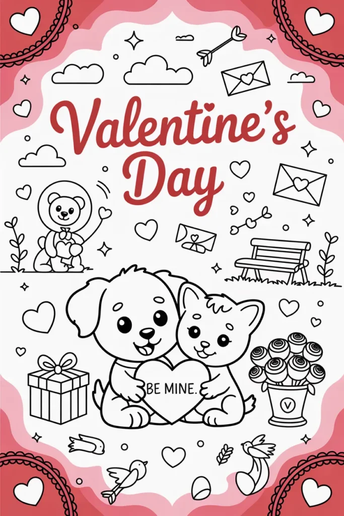 valentine day coloring pages