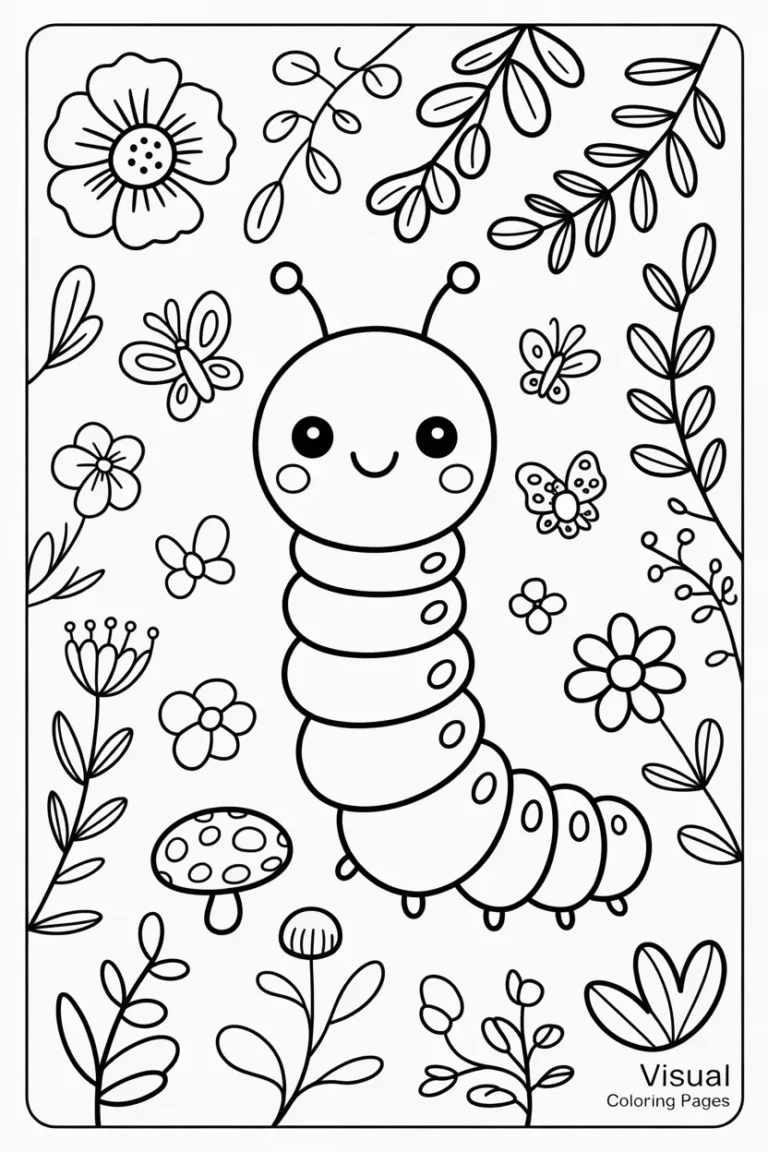 woodland animals coloring pages cute caterpillar