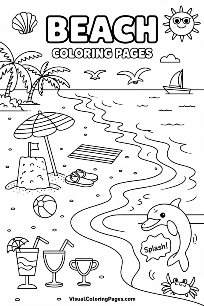 Beach Coloring Pages