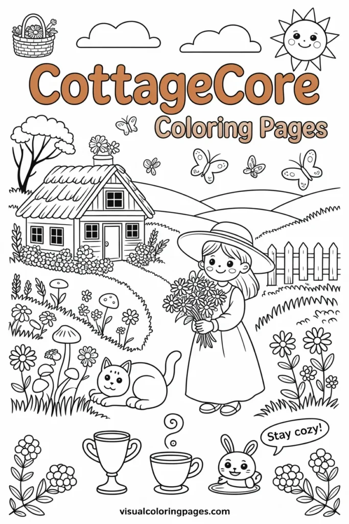 Cottagecore Coloring Pages