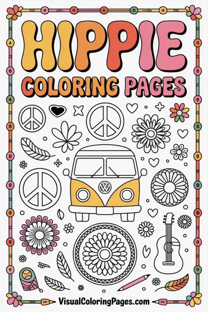 Hippie Coloring Pages