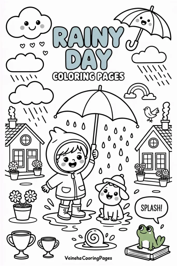 Rainy Day Coloring Pages