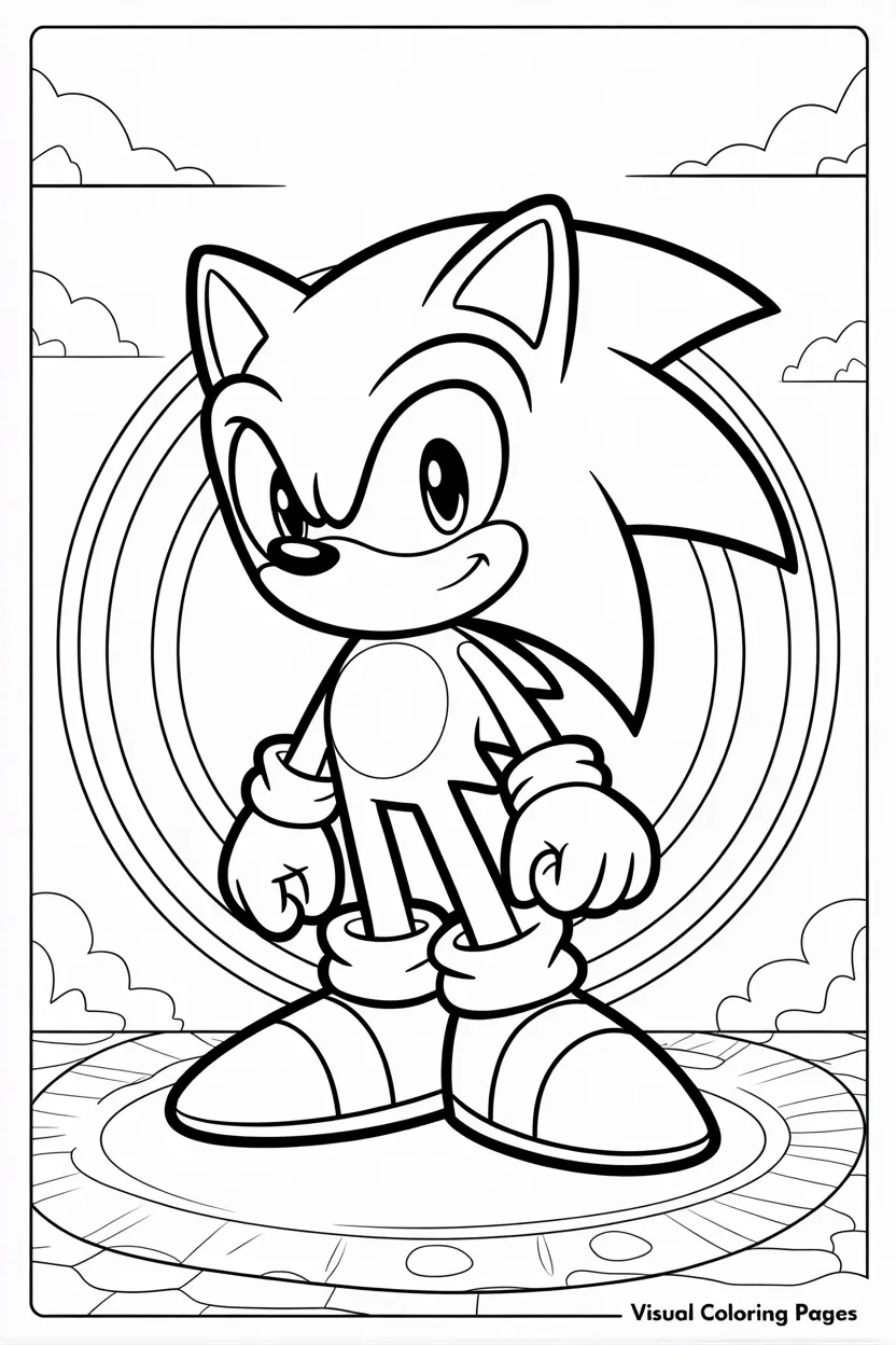 Sonic Coloring Page For Kids