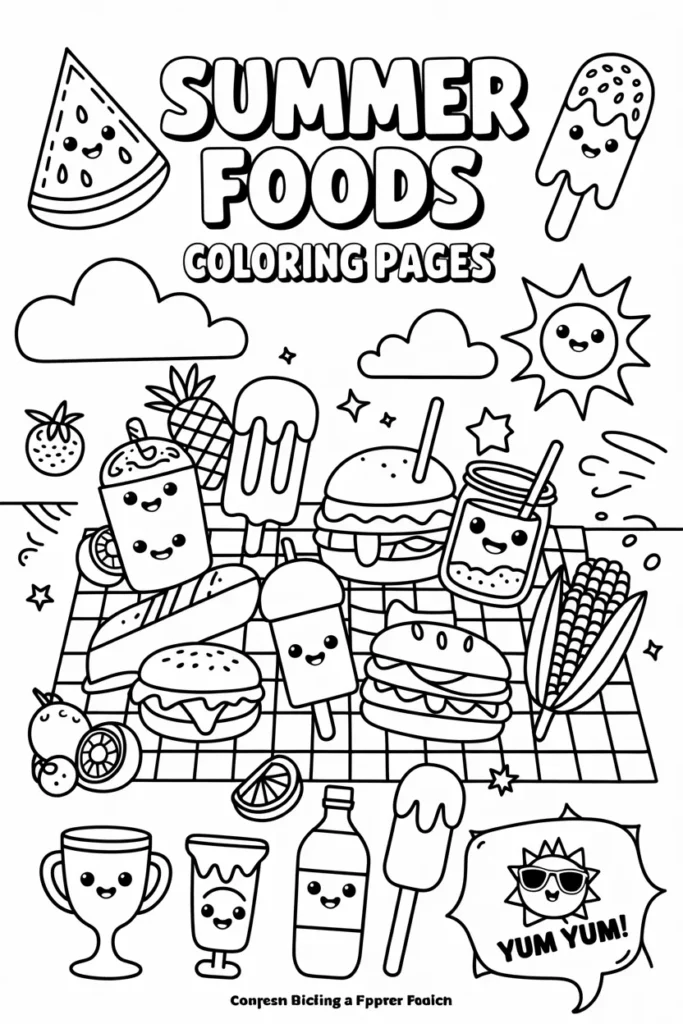 Summer Foods Coloring Pages
