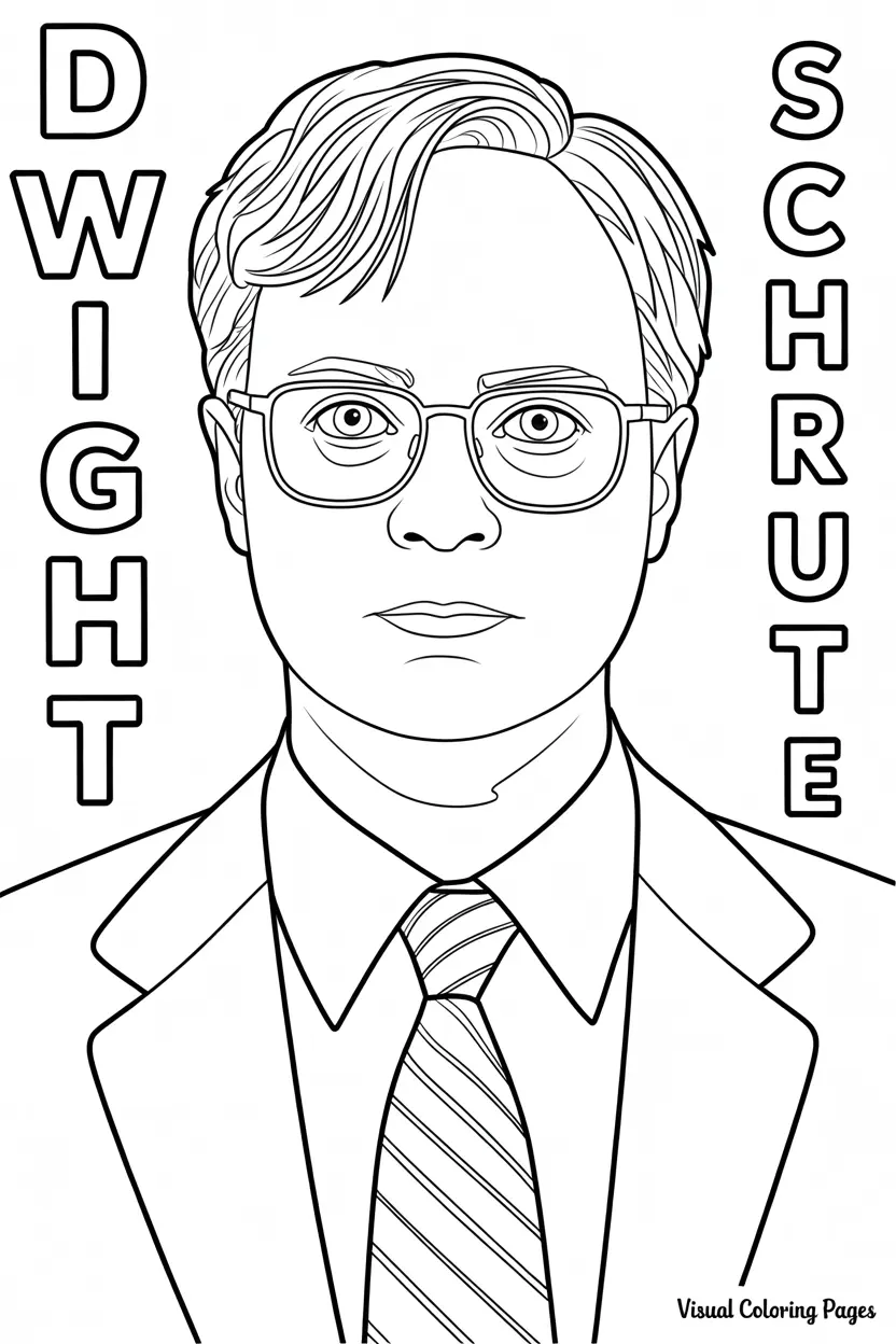 The Office Sales Representative Dwight Schrute Portrait Coloring Page