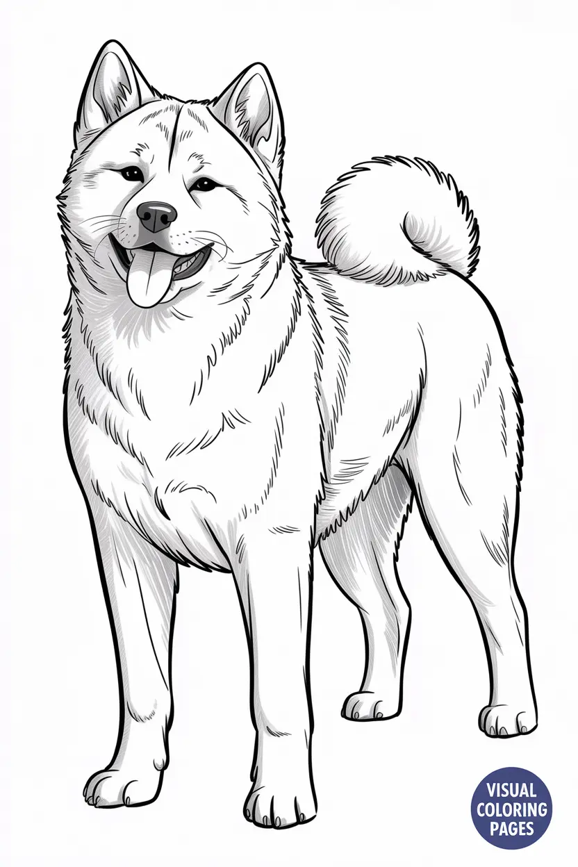 akita Inu standing proudly