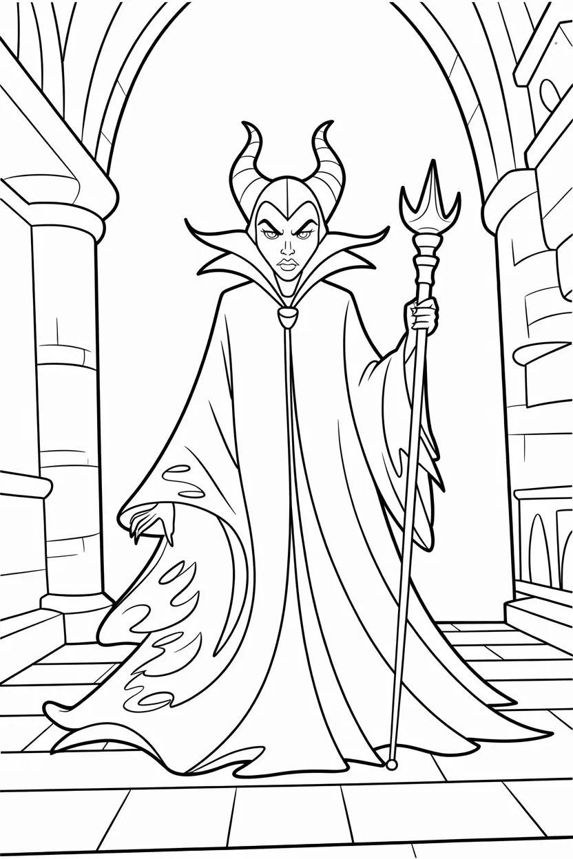 angry maleficent outside castle disney villain