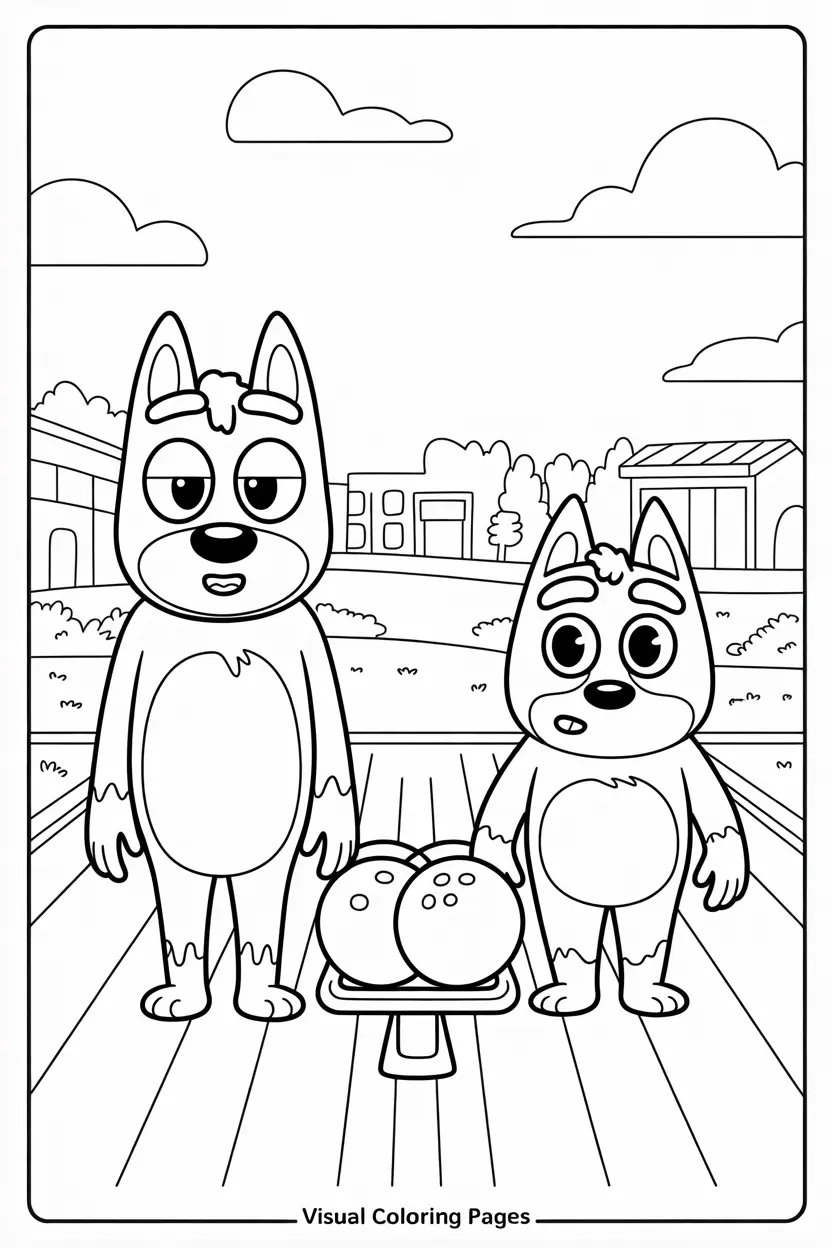 bandit and bluey playing game