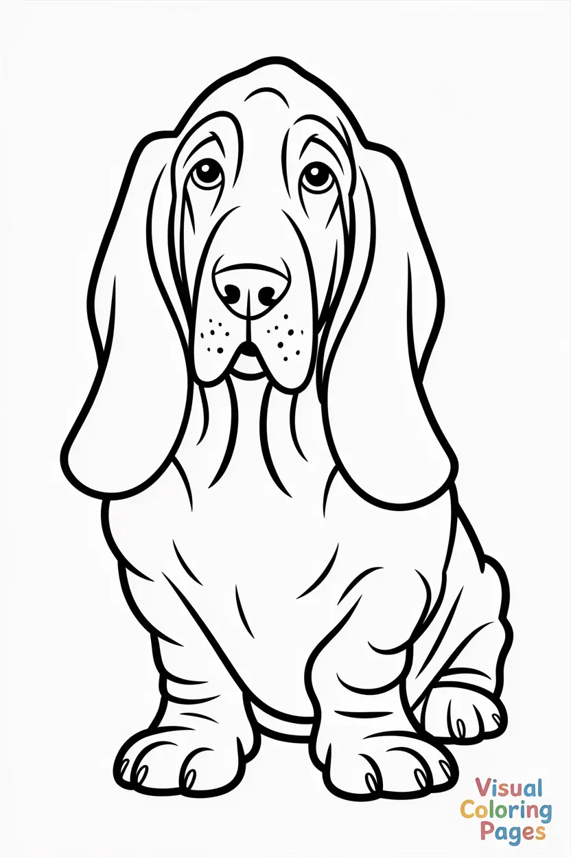 basset hound with droopy ears