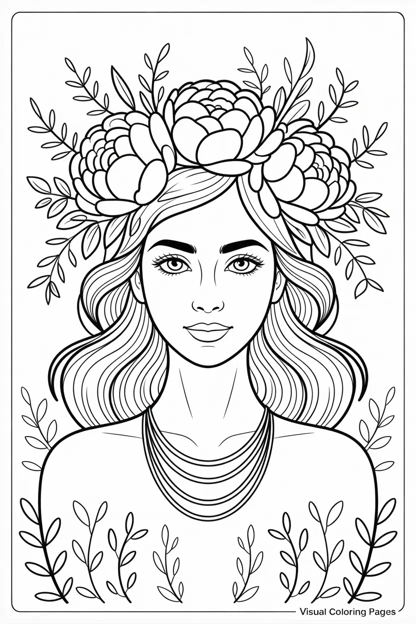 beautiful boho woman wearing a flower crown