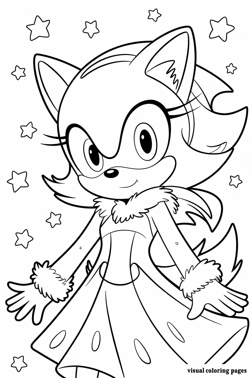 blaze the cat wearing gown coloring