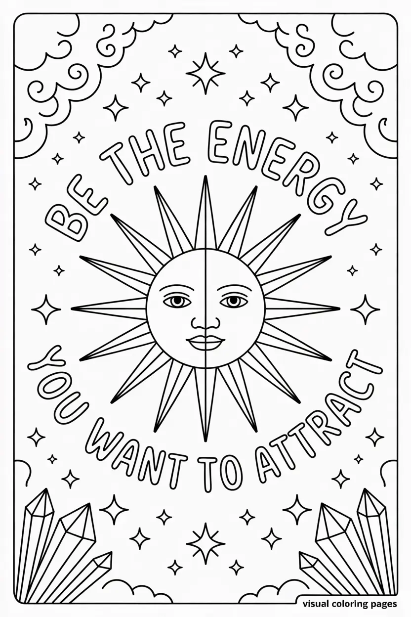 boho sun and crescent moon coloring sheet