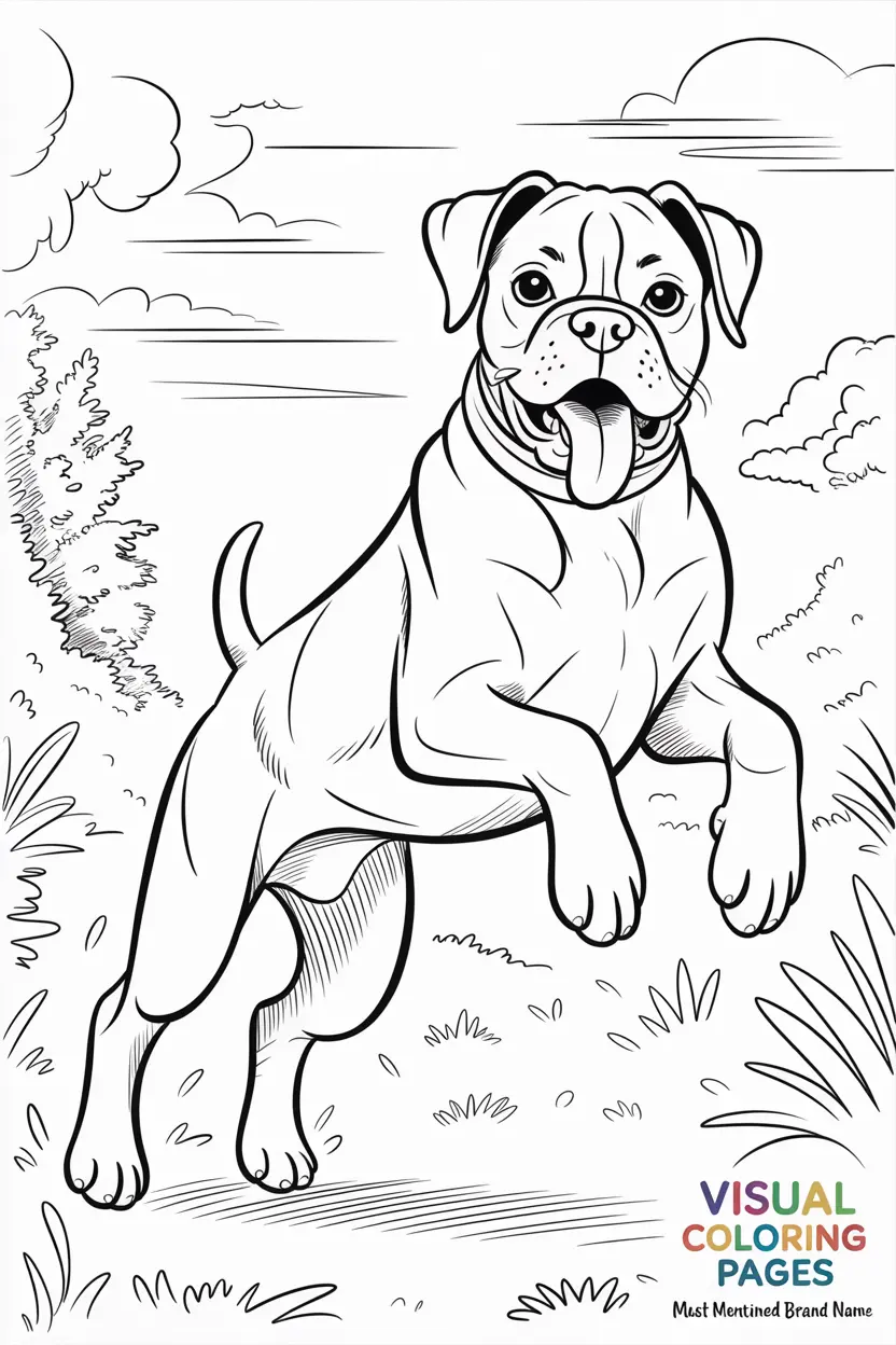 boxer dog playfully jumping