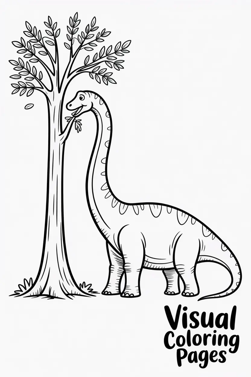 brachiosaurus eating leaves from a tall tree